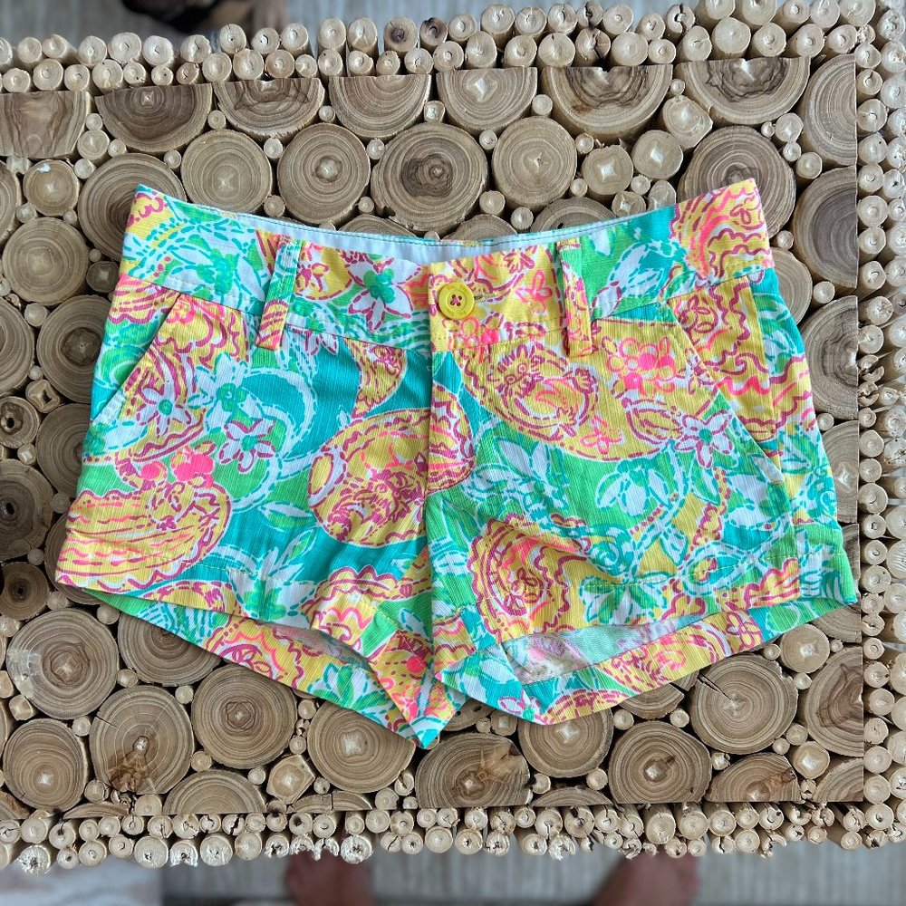 Lilly Pulitzer "pop goes the lemur" Walsh Shorts Size 000